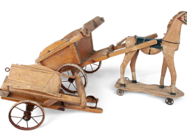 Ιππήλατες ξύλινες άμαξες της αγγλλικής εταιρείας Tri-ang, της εποχής του Μεσοπολέμου
