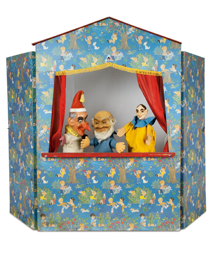 Greek, paper, lithograph, puppet theater stage, from the 1950s