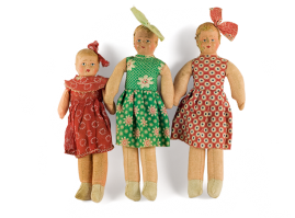 Greek dolls with the head of papier mache, made by various manufacturers , from the 1930s-50s